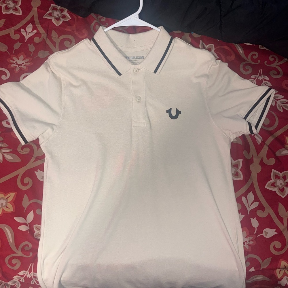 True Religion Men's White Polo Shirt